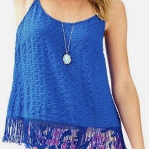 Lilly Pulitzer Royal Blue Fringe-Hem Camisole
